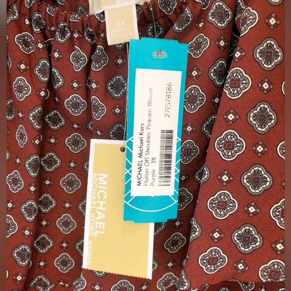 Michael Michael Kors Flutter Off Shoulder Peasant Blouse Size 3X - Picture 5 of 8